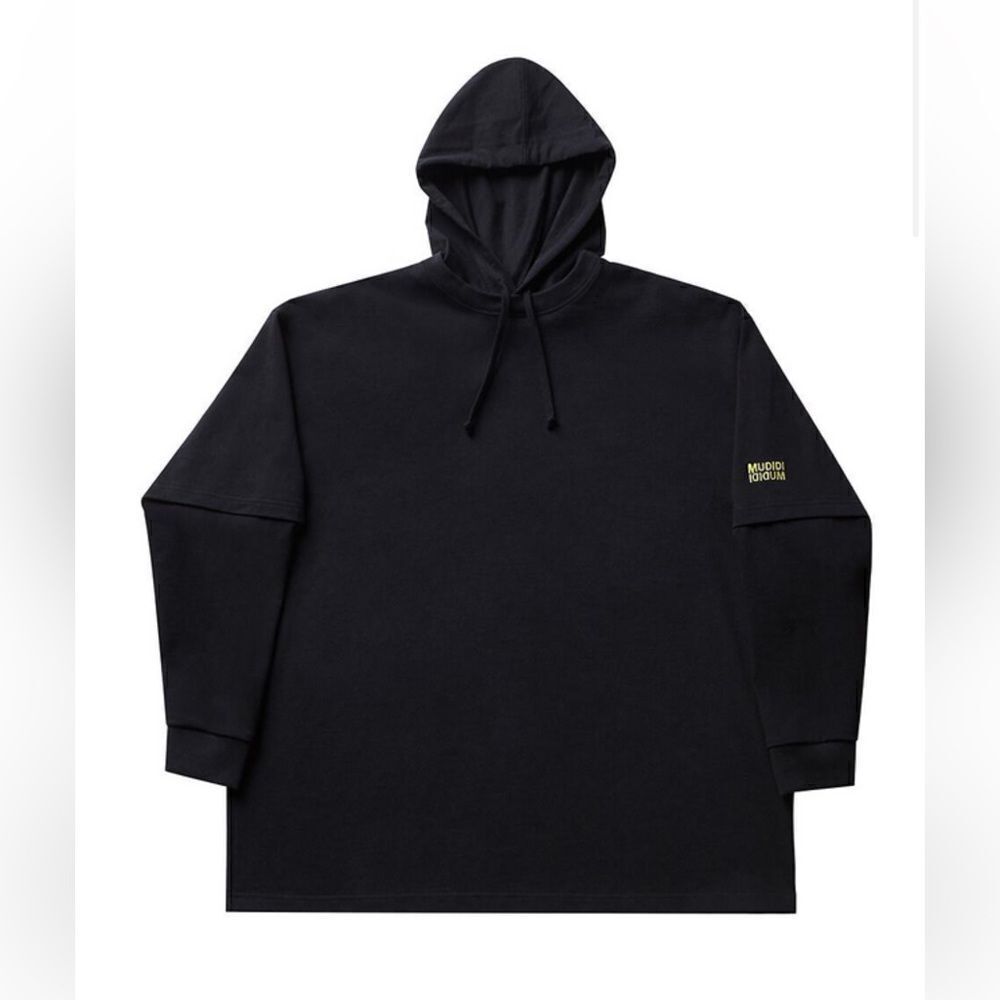 MUDIDI Free Black Men’s Layered Hoodie Sweatshirt